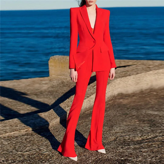 HIGH QUALITY New Fashion 2024 Designer Blazer Suit Set Women's Single