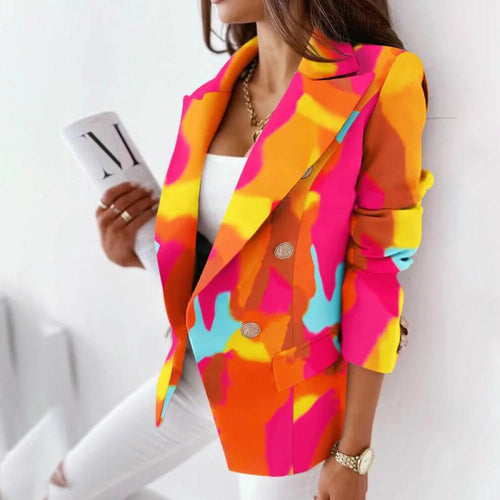 Plaid Blazer Jacket Women Spring Autumn Long Sleeve Casual Slim