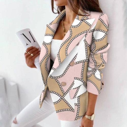 Plaid Blazer Jacket Women Spring Autumn Long Sleeve Casual Slim