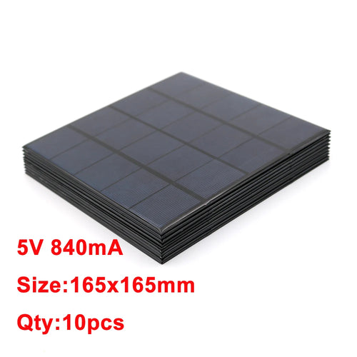 10pcs x 5VDC Solar Panel Power bank 150 160 200 250 500 840 mA Solar