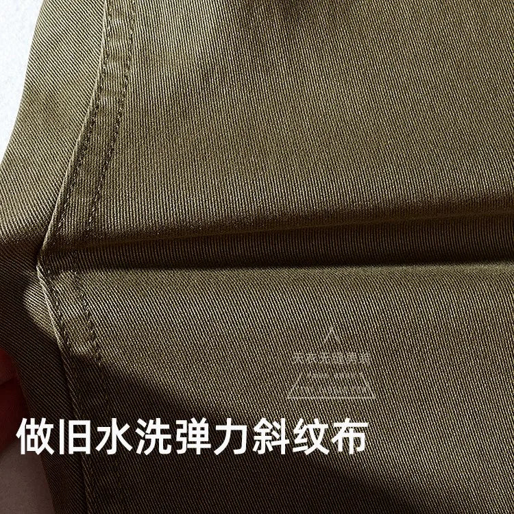 American Retro Woven CHINO Casual Tooling Pants Men's Fashion Slim