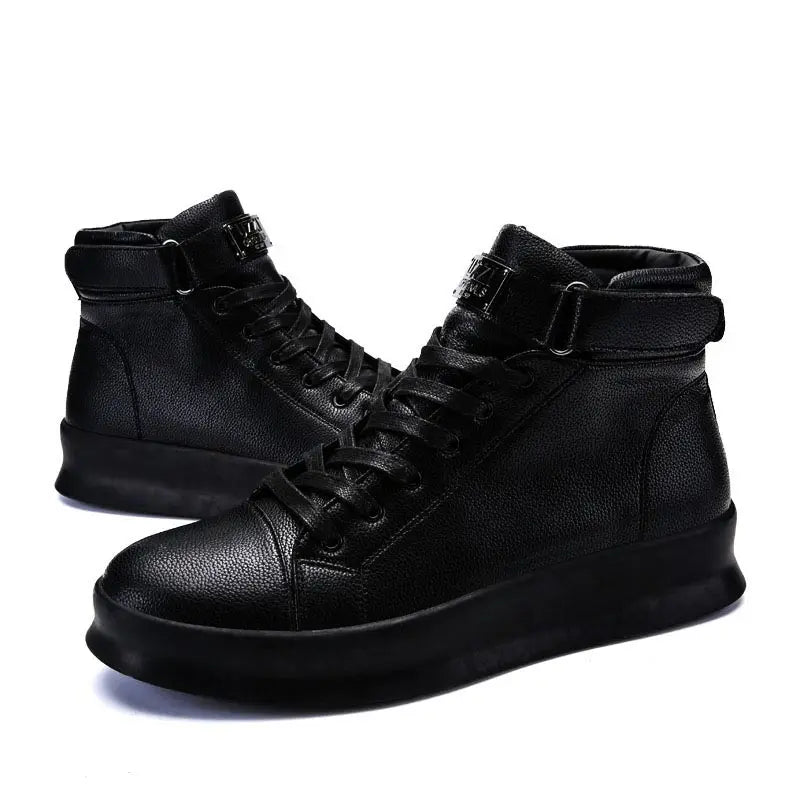 Large Size High Top PU Leather Men's Sneakers Male Running Shoes