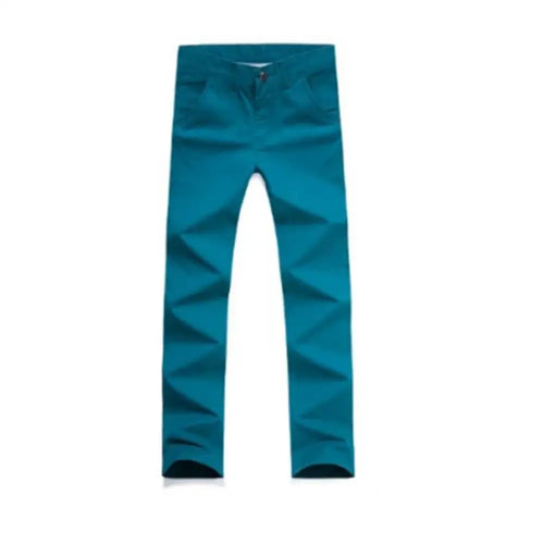 Fashion Men Business Straight Trousers Casual Men's Classic Solid