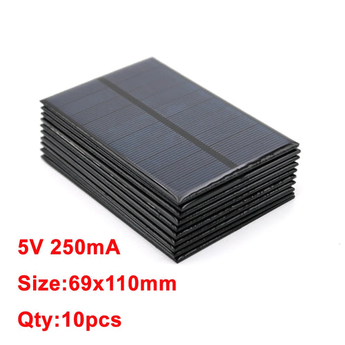 10pcs x 5VDC Solar Panel Power bank 150 160 200 250 500 840 mA Solar
