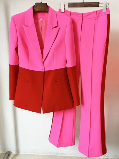 High Street Newest 2022 Designer Runway Suit Set Women's Single Button