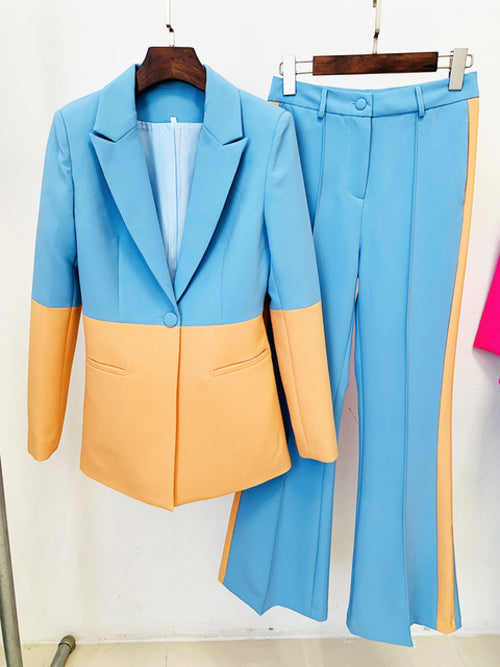 High Street Newest 2022 Designer Runway Suit Set Women's Single Button