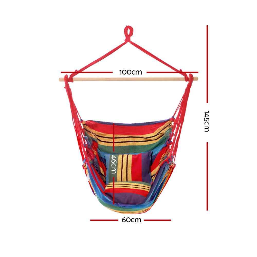 Gardeon Hammock Chair Outdoor Camping Hanging Hammocks Cushion Pillow
