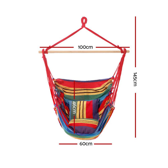 Gardeon Hammock Chair Outdoor Camping Hanging Hammocks Cushion Pillow