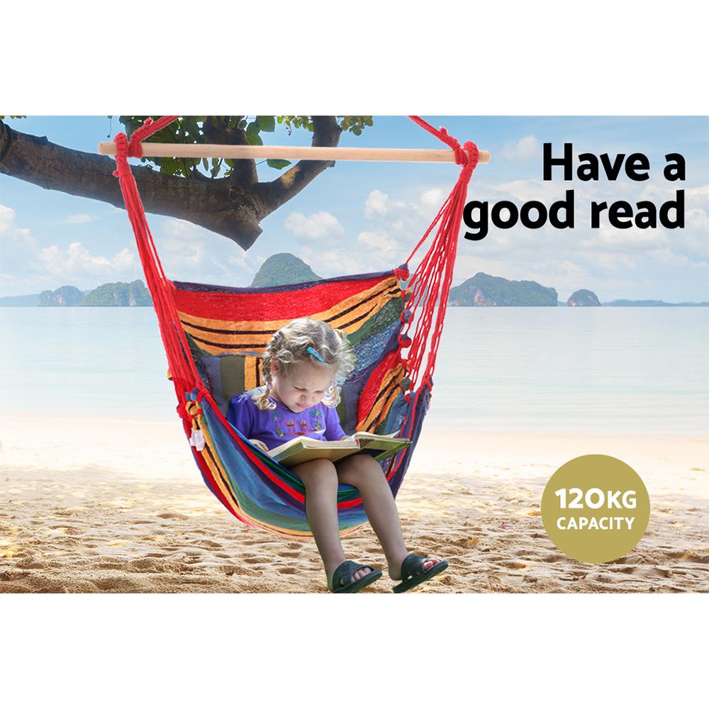 Gardeon Hammock Chair Outdoor Camping Hanging Hammocks Cushion Pillow