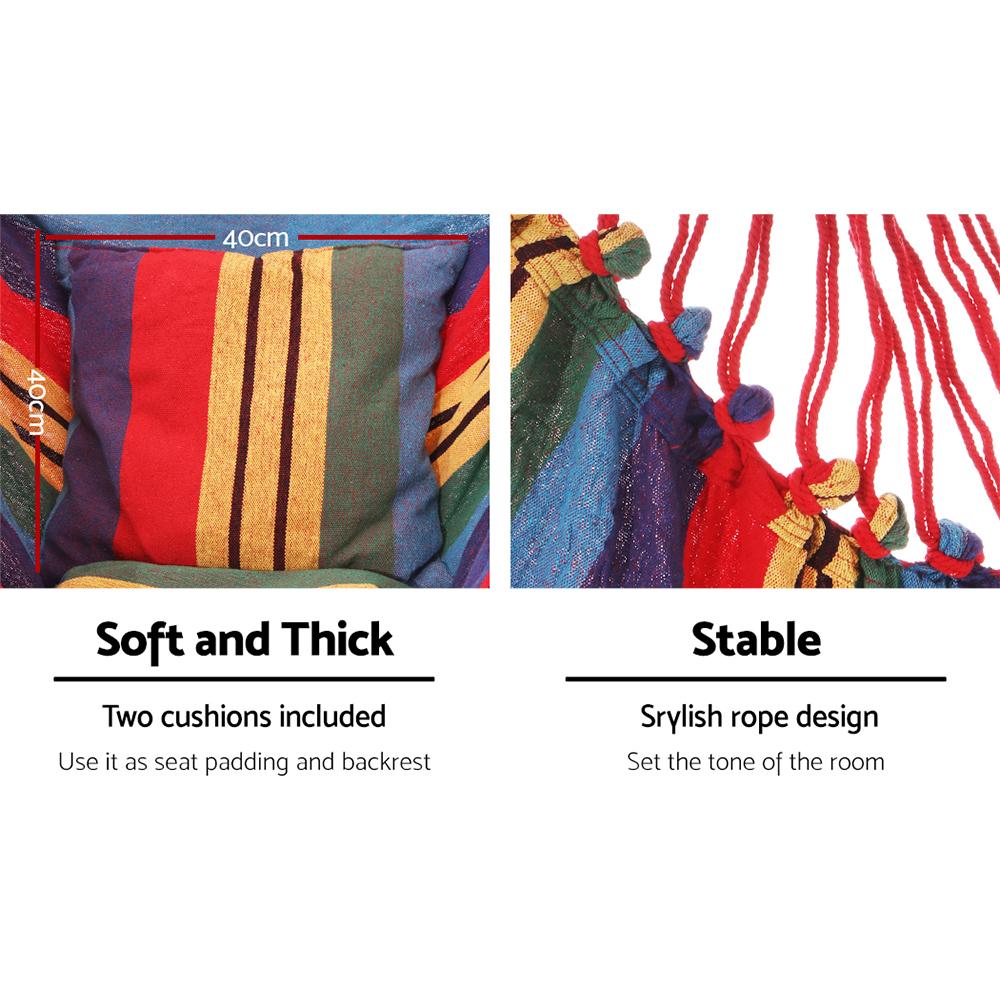 Gardeon Hammock Chair Outdoor Camping Hanging Hammocks Cushion Pillow