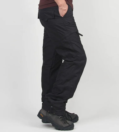 Winter Double Layer Men's Cargo Pants Warm Thick Baggy Pants Cotton
