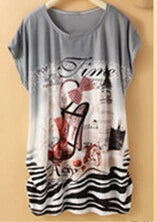 T Shirt Dress Summer Style Women Casual Clothes Robe Ete 2022 New Large Size Short Sleeve O-neck Loose Printing Dresses C37