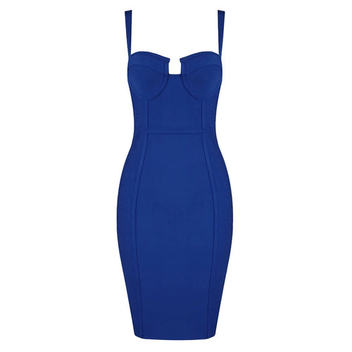 4 Colors Summer Dress Women Sexy Blue Hot Pink Bandage Dress Celebrity