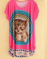 T Shirt Dress Summer Style Women Casual Clothes Robe Ete 2022 New Large Size Short Sleeve O-neck Loose Printing Dresses C37