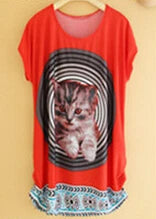 T Shirt Dress Summer Style Women Casual Clothes Robe Ete 2022 New Large Size Short Sleeve O-neck Loose Printing Dresses C37