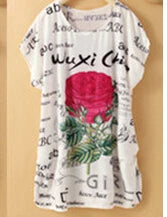 T Shirt Dress Summer Style Women Casual Clothes Robe Ete 2022 New Large Size Short Sleeve O-neck Loose Printing Dresses C37