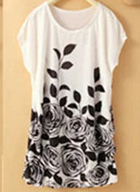 T Shirt Dress Summer Style Women Casual Clothes Robe Ete 2022 New Large Size Short Sleeve O-neck Loose Printing Dresses C37