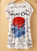 T Shirt Dress Summer Style Women Casual Clothes Robe Ete 2022 New Large Size Short Sleeve O-neck Loose Printing Dresses C37