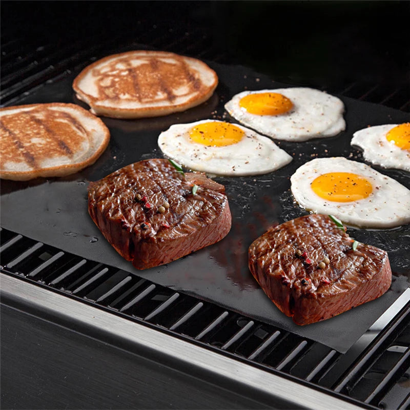 1PC Reusable BBQ Grill Mat Pad Sheet Hot Plate Nonstick Bakeware