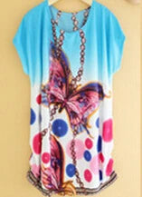 T Shirt Dress Summer Style Women Casual Clothes Robe Ete 2022 New Large Size Short Sleeve O-neck Loose Printing Dresses C37