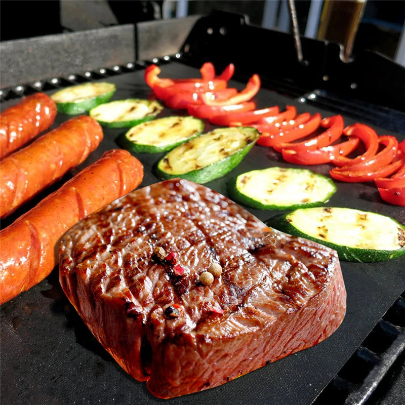 1PC Reusable BBQ Grill Mat Pad Sheet Hot Plate Nonstick Bakeware