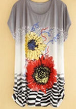 T Shirt Dress Summer Style Women Casual Clothes Robe Ete 2022 New Large Size Short Sleeve O-neck Loose Printing Dresses C37