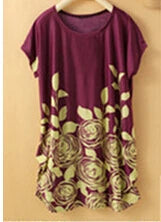 T Shirt Dress Summer Style Women Casual Clothes Robe Ete 2022 New Large Size Short Sleeve O-neck Loose Printing Dresses C37