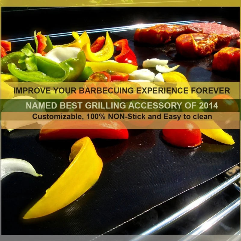 0.2mm Thick Ptfe Barbecue Grill Mat 33*40cm Non-Stick Reusable