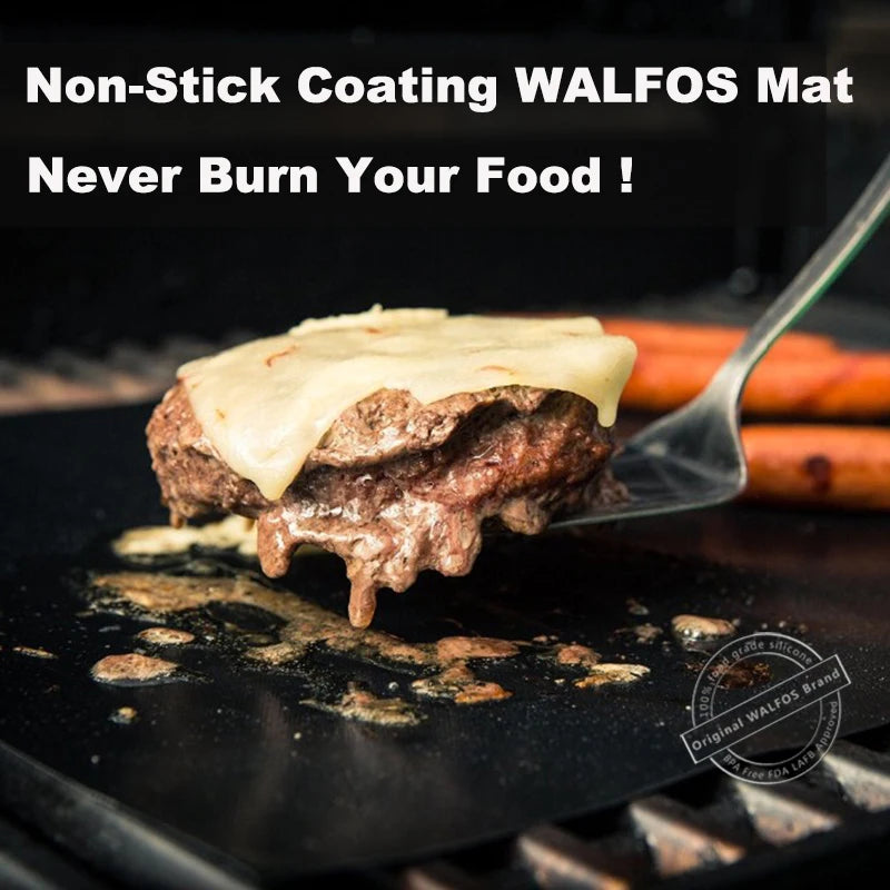 0.2mm Thick Ptfe Barbecue Grill Mat 33*40cm Non-Stick Reusable