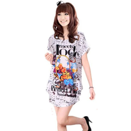 T Shirt Dress Summer Style Women Casual Clothes Robe Ete 2022 New Large Size Short Sleeve O-neck Loose Printing Dresses C37