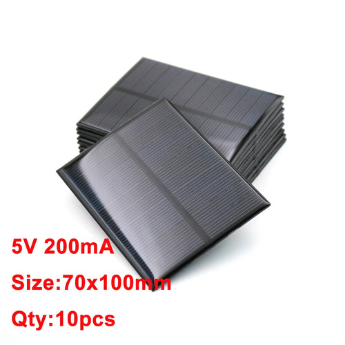 10pcs x 5VDC Solar Panel Power bank 150 160 200 250 500 840 mA Solar