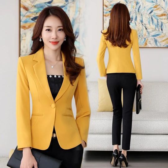High-quality Women Blazers Jacket Fall Office Lady Business Formal