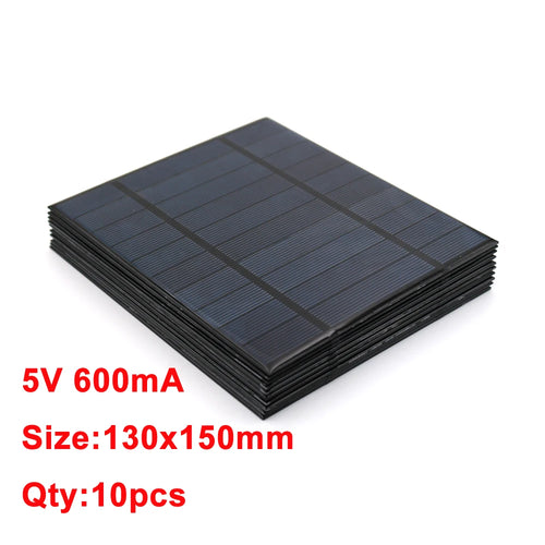 10pcs x 5VDC Solar Panel Power bank 150 160 200 250 500 840 mA Solar