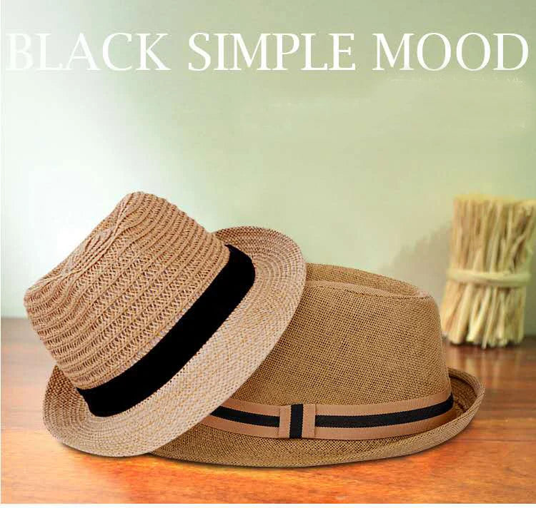 Men's Korean fashion summer hat outdoor leisure sun hat Beach Hat straw breathable hat