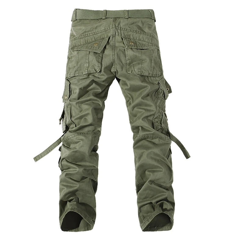 Men's Cargo Pants Casual Army Green Big Pockets Pant Military Overall