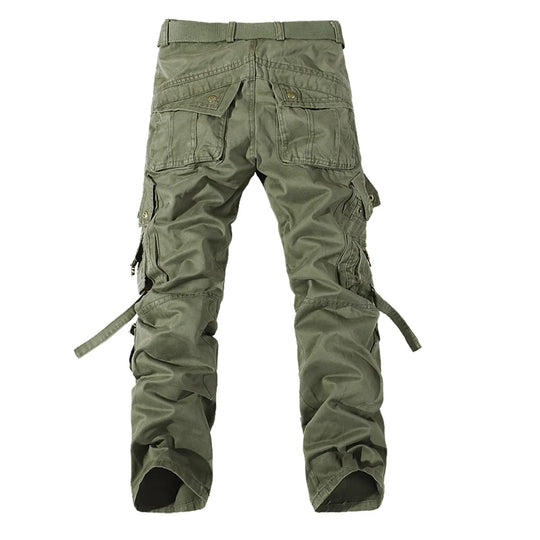 Men's Cargo Pants Casual Army Green Big Pockets Pant Military Overall