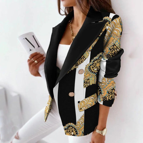 Plaid Blazer Jacket Women Spring Autumn Long Sleeve Casual Slim