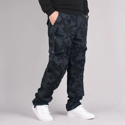 Men's Tactical Trousers Large Size Loose Casual Pants Running Overalls