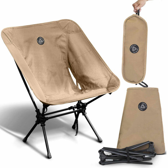Low Back Ultralight Folding Camping Chairs With Storage Pouch - Army