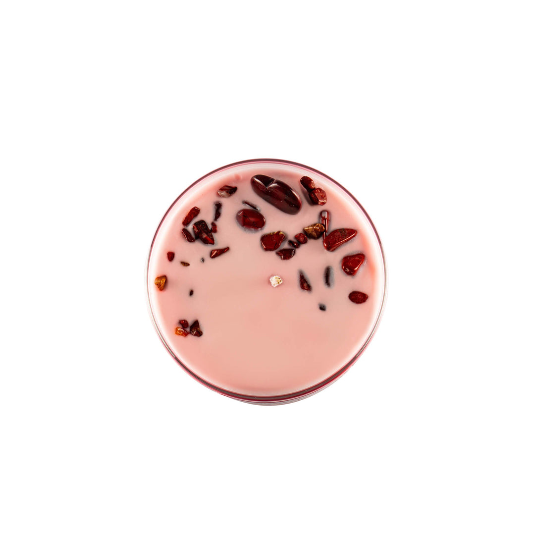 Chakra 1 Red Jasper Gemstone Candle