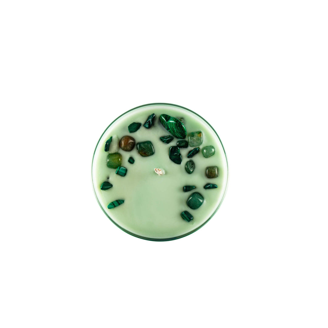 Chakra 4 Aventurine Gemstone Candle