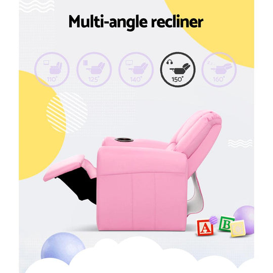 Keezi Kids Recliner Chair PU Leather Sofa Lounge Couch Children