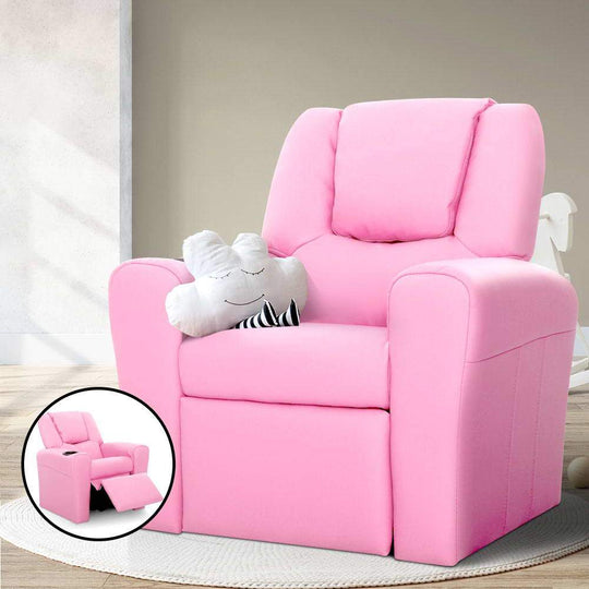 Keezi Kids Recliner Chair PU Leather Sofa Lounge Couch Children