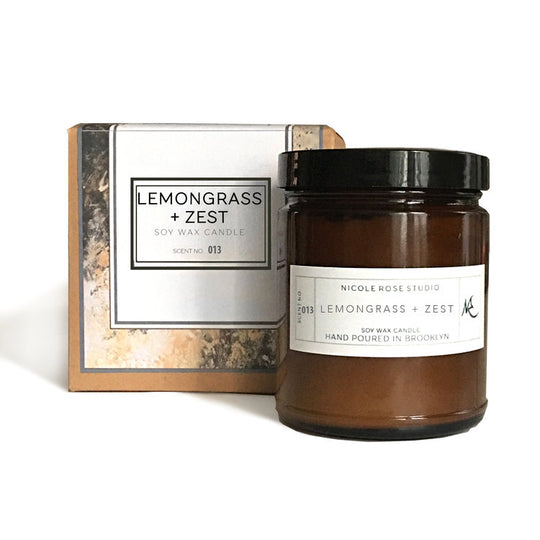 Lemongrass + Zest Aromatherapy Soy Wax Candle – Energizing & Refreshing