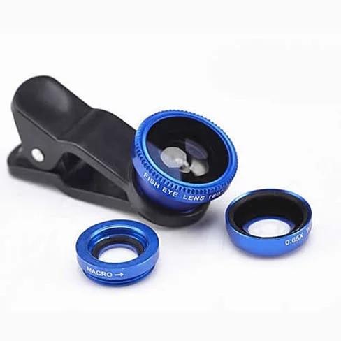 3-in-1 Clip-On Lens (6 Colors) – Wide Angle, Macro, Fish Eye