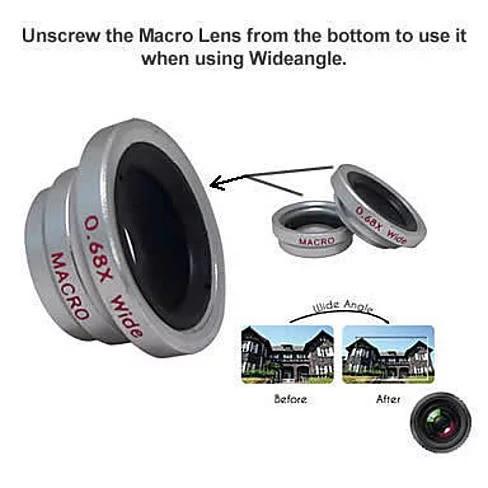 3-in-1 Clip-On Lens (6 Colors) – Wide Angle, Macro, Fish Eye