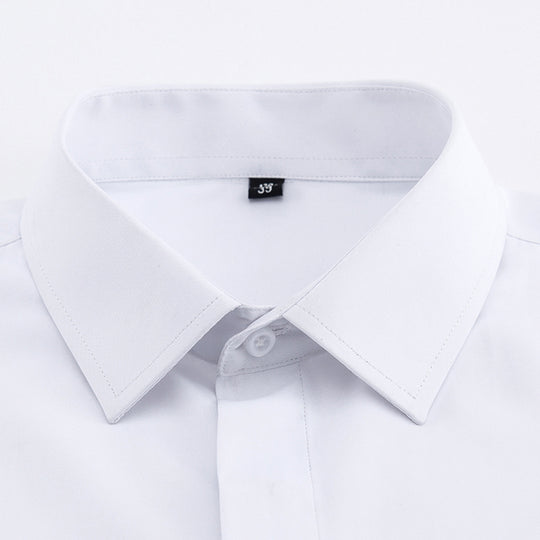 Men's Classic French Cuffs Solid Dress Shirt Covered Placket Formal