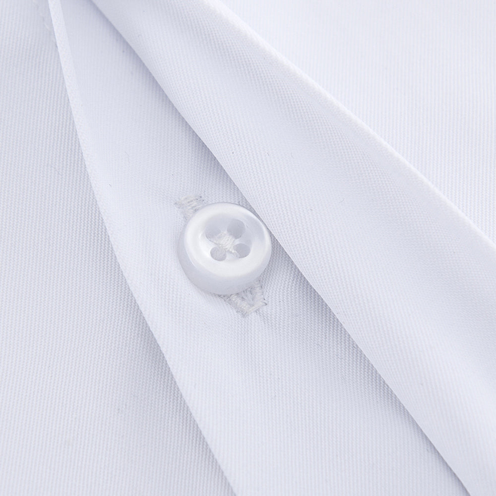 Men's Classic French Cuffs Solid Dress Shirt Covered Placket Formal