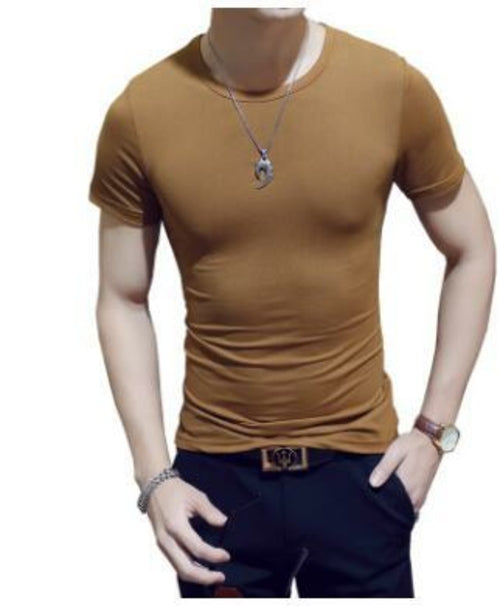 Men's White T Shirts V Neck TShirt Basic Plain Tees Short Sleeve Top