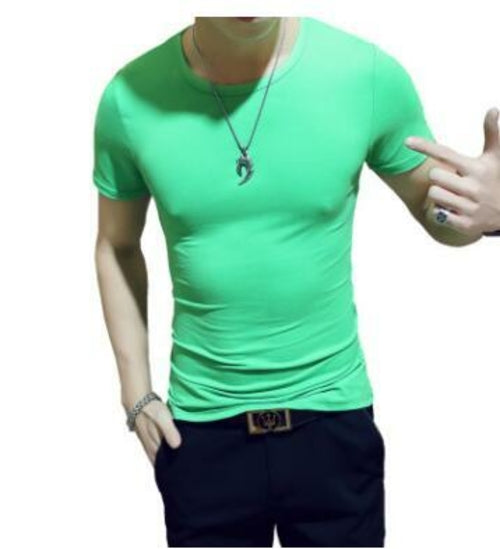 Men's White T Shirts V Neck TShirt Basic Plain Tees Short Sleeve Top